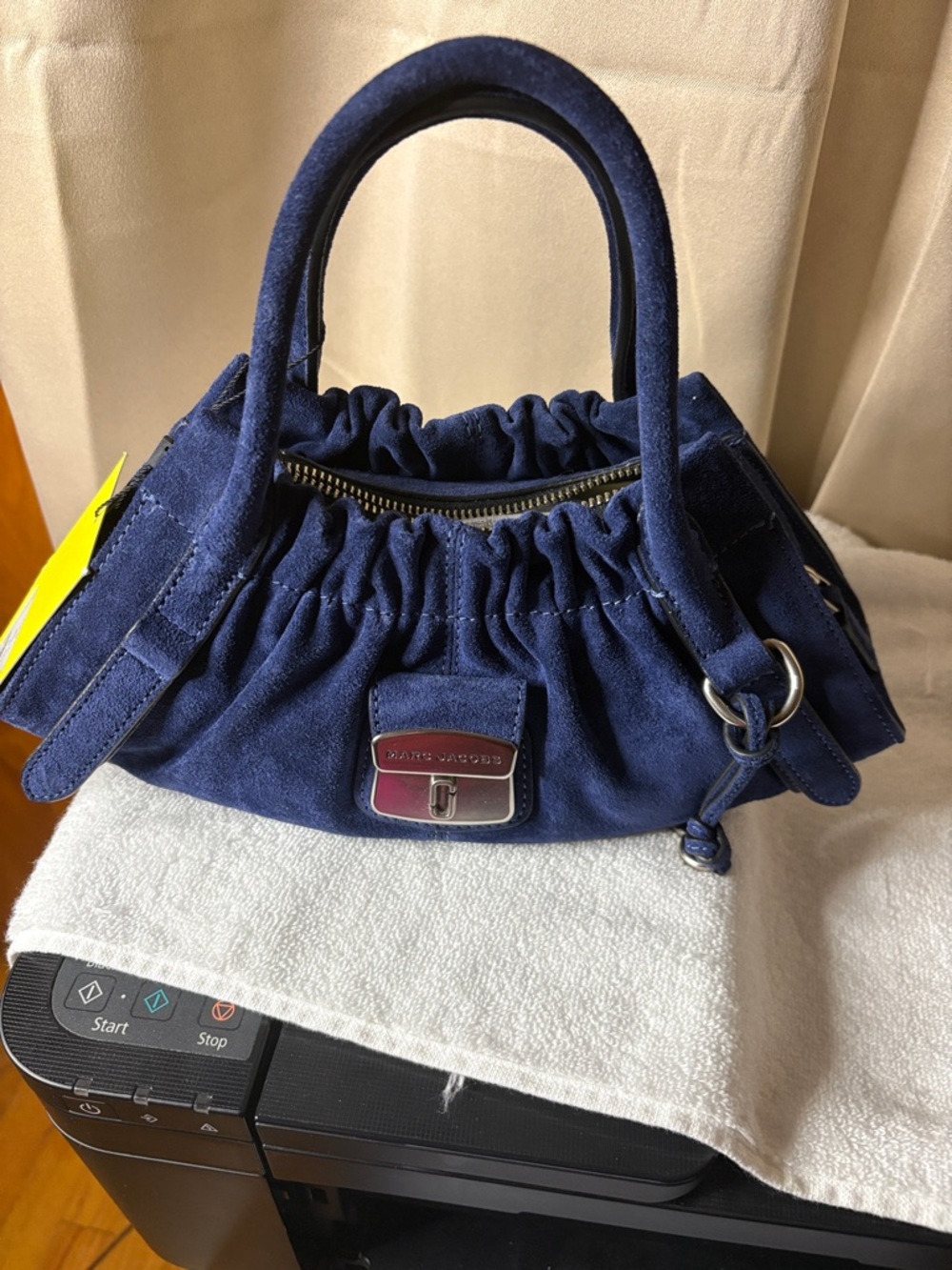 Marc Jacobs Navy Blue The Cristina Small Suede Satchel/Crossbody NWT